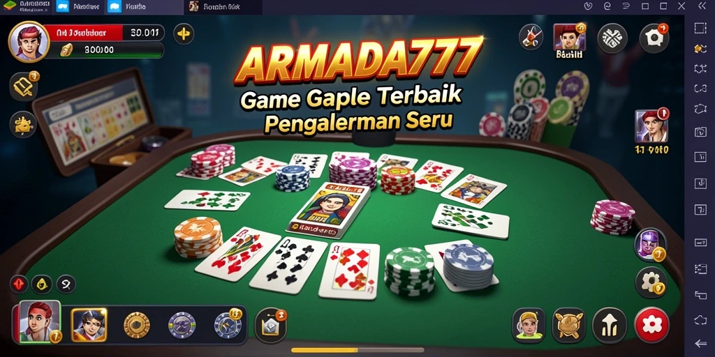 Tampilan screenshot ARMADA777 yang menunjukkan keseruan bermain Gaple.