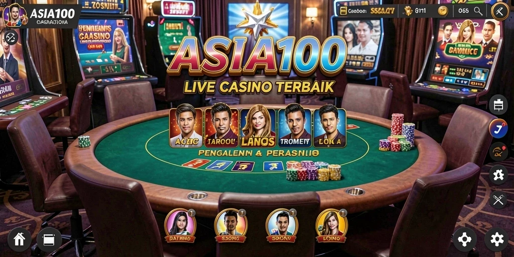 Tampilan gameplay mendebarkan di ASIA100 dengan dealer langsung.