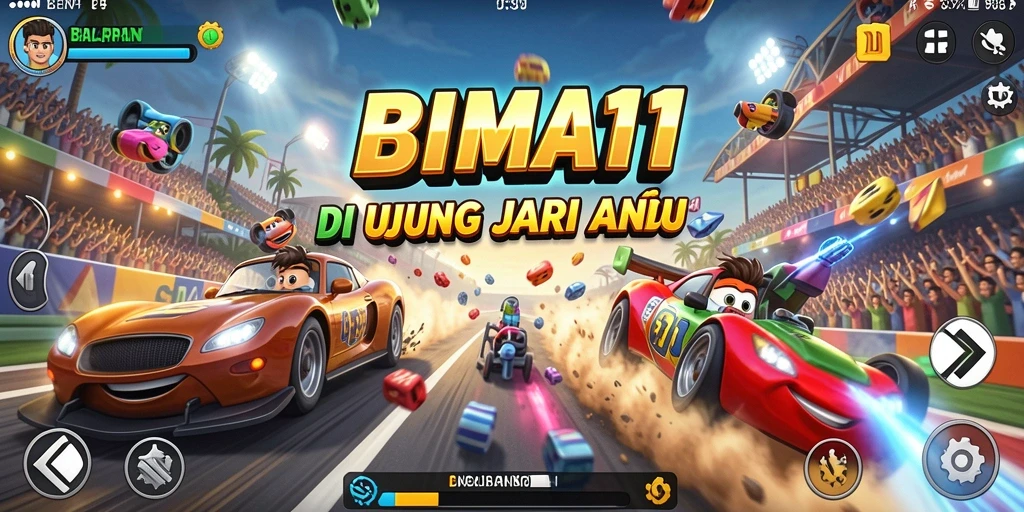 Tampilkan aksi balapan seru dengan kendaraan kencang.