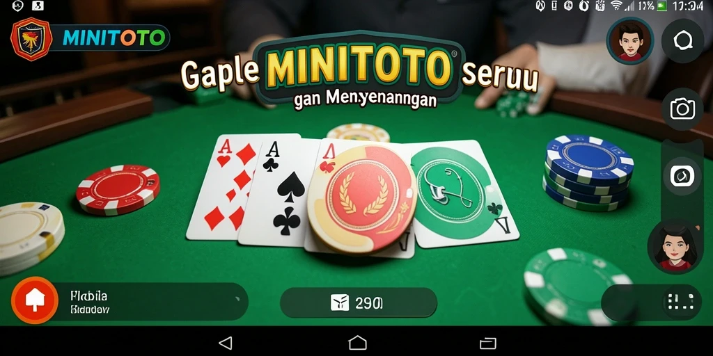 Screenshot gameplay Gaple di MINITOTO yang penuh kegembiraan.