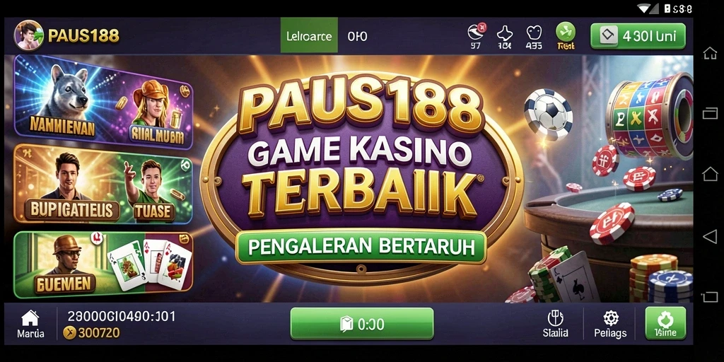 Tangkapan layar gameplay PAUS188 menunjukkan keseruan permainan kasino.