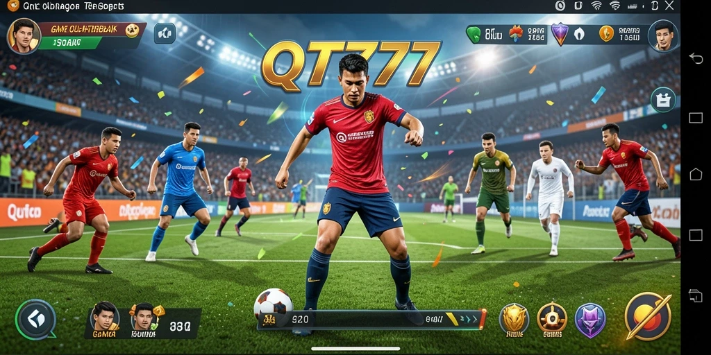 Tampilan utama gameplay QT777 dengan aksi olahraga yang mendebarkan.