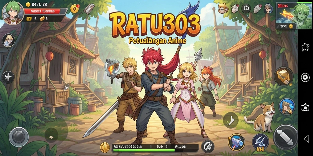 Tampilan gameplay seru dari RATU303 dengan karakter Anime favorit.