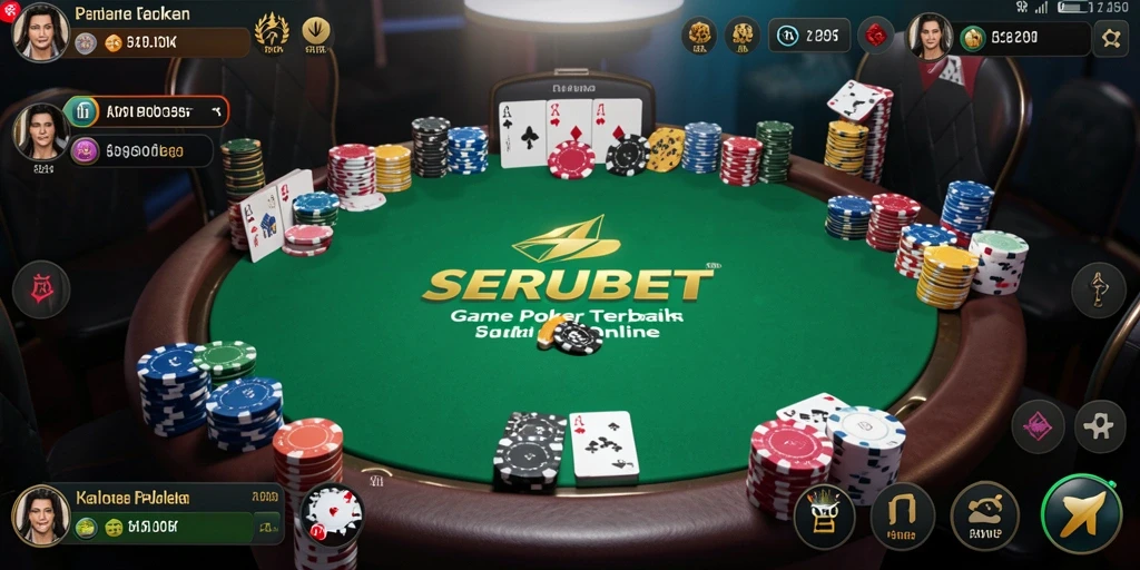 Tangkapan layar gameplay seru di SERUBET saat bermain Poker.