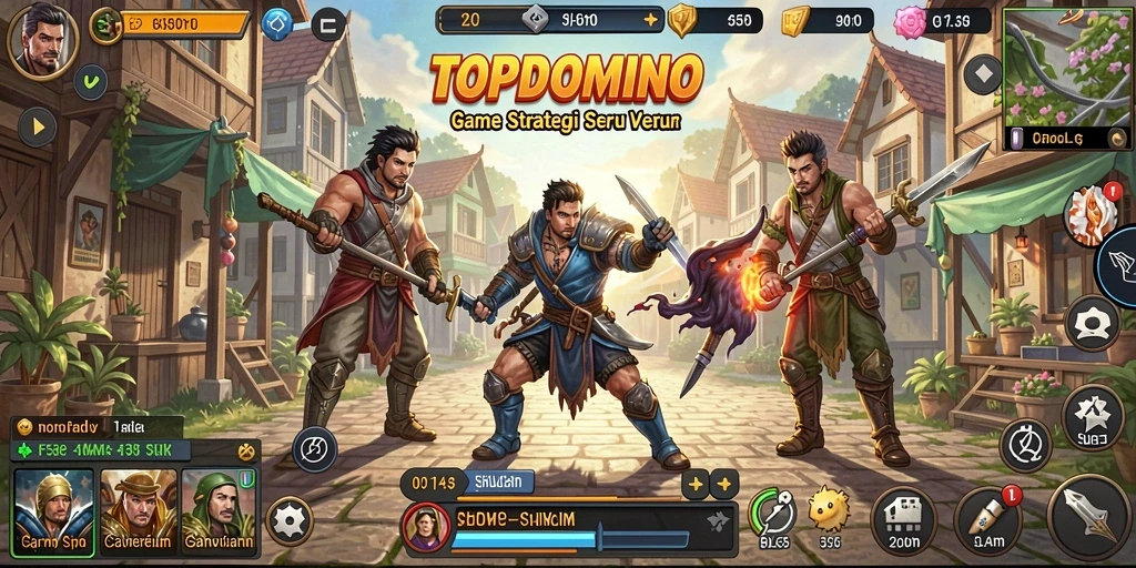 Tangkapan layar utama TOPDOMINO menampilkan gameplay menarik dari strategi yang mendebarkan.